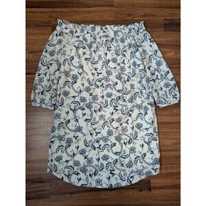 Banana Republic Off The Shoulder Dress- Size 0 - Blue & White